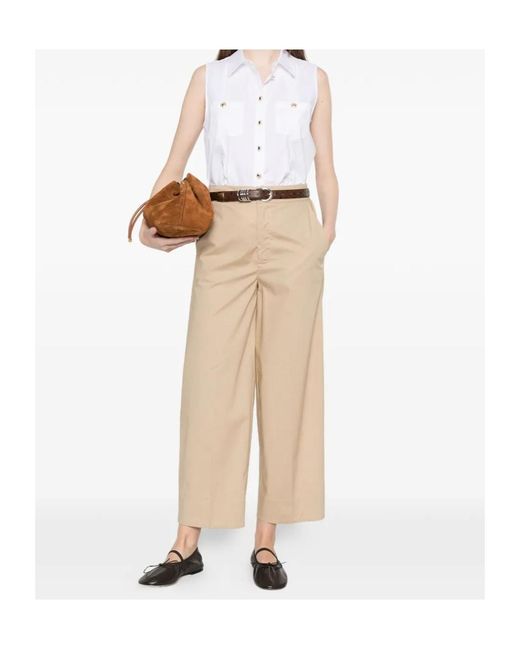 Twinset Natural Button-Fastening Trousers