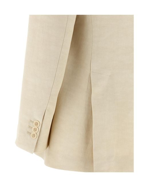 P.A.R.O.S.H. Natural Long-Sleeved Suit Jacket
