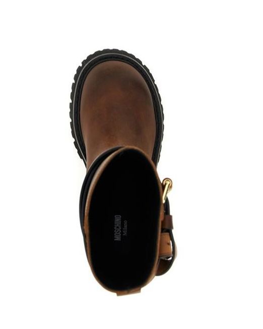 Moschino Brown Brick Boots