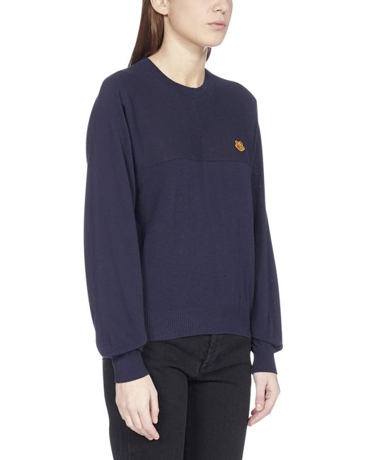 KENZO Blue Tiger Crest Knit Sweater