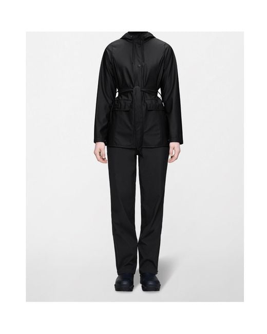 Rains Black Curve Waterproof Jacket