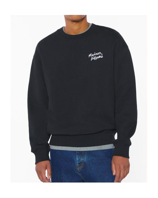 Maison Kitsuné Blue Maison Kitsuné Handwriting Comfort Sweatshirt for men