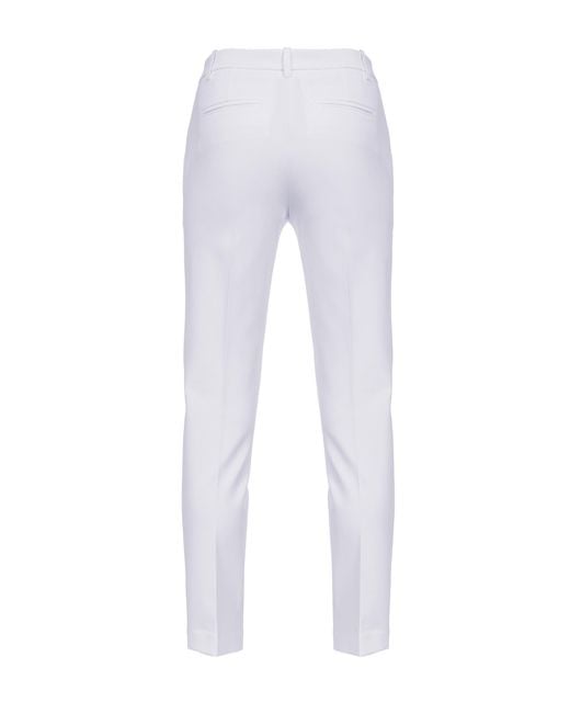 Pinko White Bello Slim-Fit Trousers