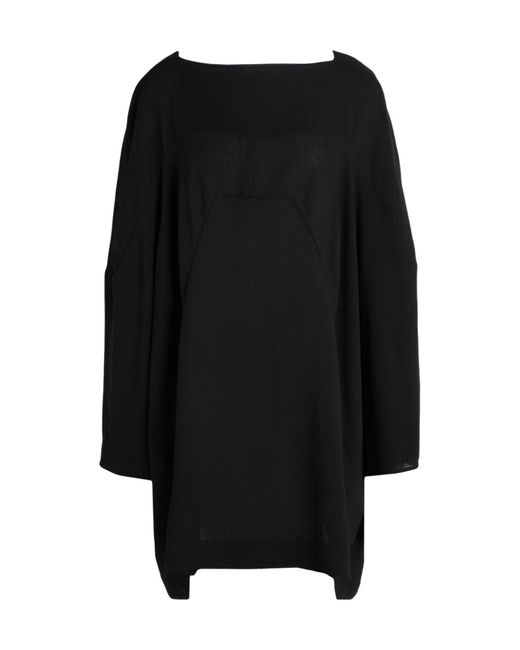 Rick Owens Black Solid Color Wool Dress