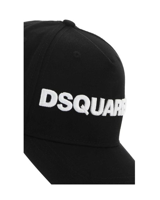 DSquared² Black Logo Embroidered Baseball Hat