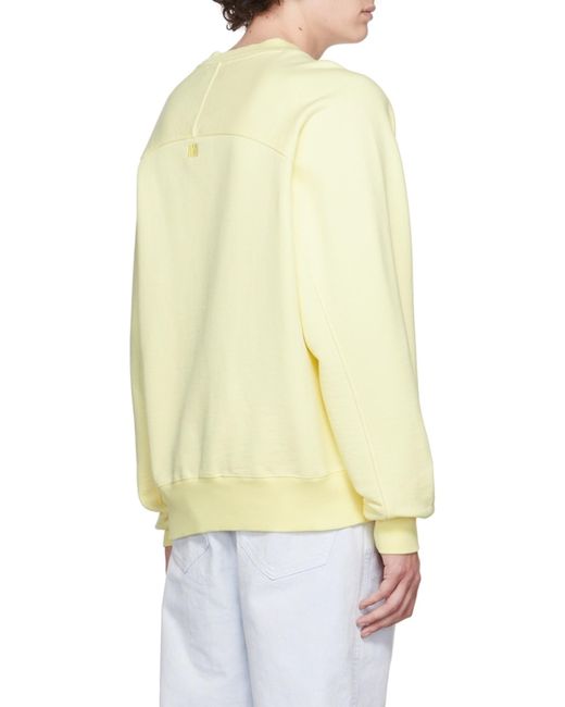 AMI Yellow Ami De Coeur Crew-Neck Sweatshirt for men