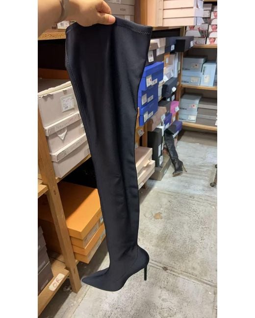 Stuart Weitzman White Pointed-Toe Over-The-Knee Boots