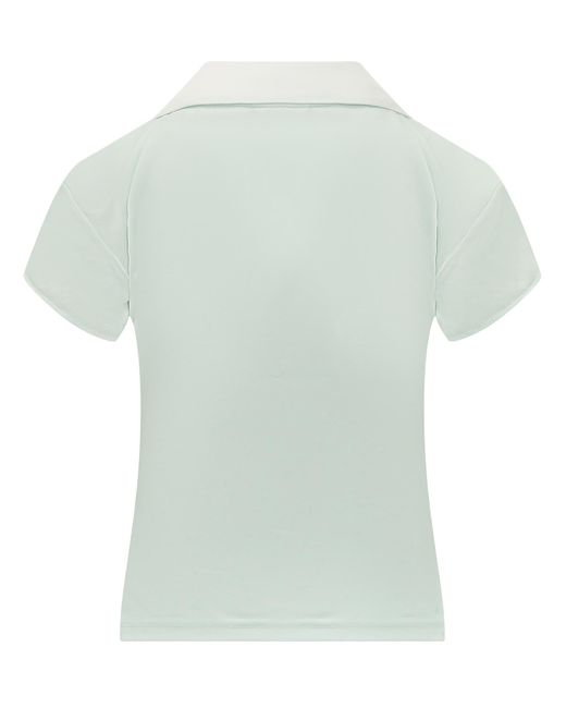 Courreges Green Courrèges Sports Cropped V-Neck T-Shirt