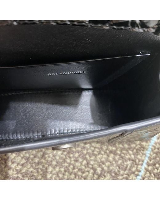 Balenciaga Black Mini Hourglass Tote Bag