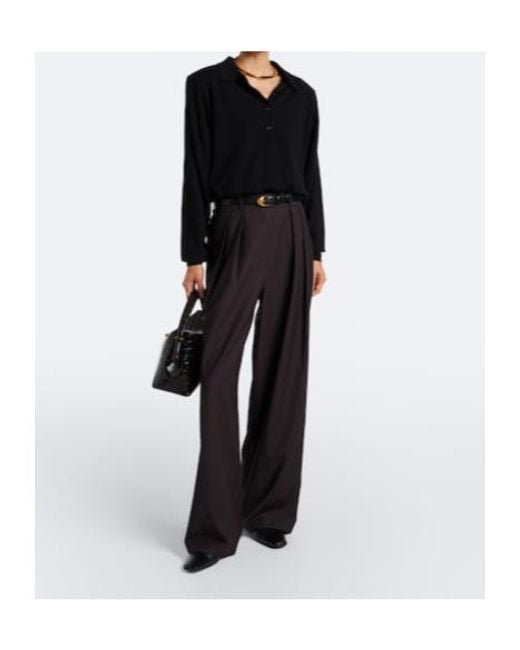 Frankie Shop Black Ripley Pleated Wide-Leg Pants
