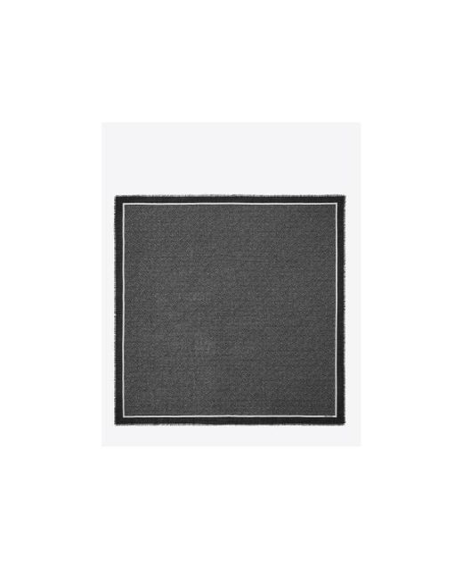 Saint Laurent Gray Printed Square Scarf