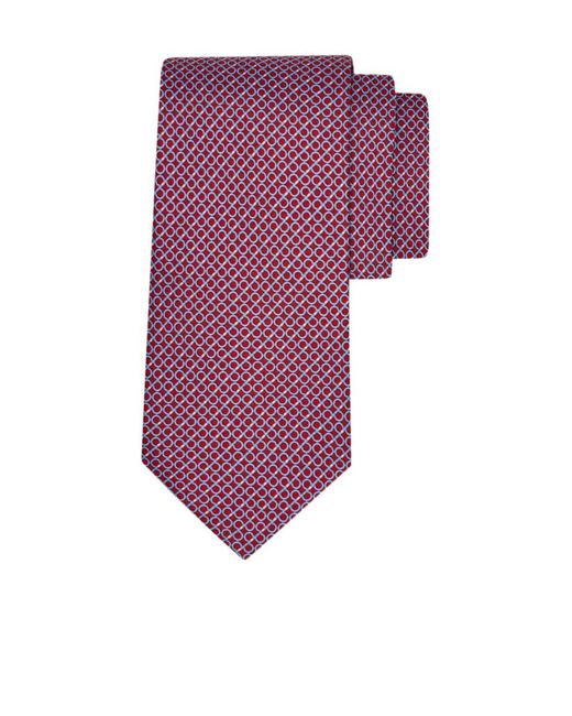 Ferragamo Purple Gancini Regimental Print Silk Tie for men