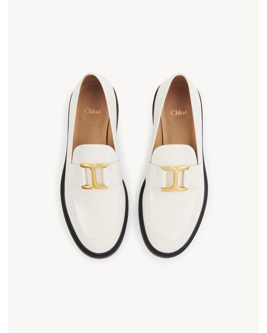 Chloé White Chloé Marcie Slip-On Loafers
