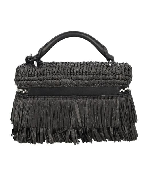 Michael Kors Black Michael Jana Extra-Small Hand-Crocheted Crossbody Bag