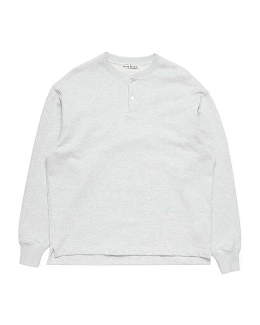 Acne White Logo-Embroidered Sweatshirt for men