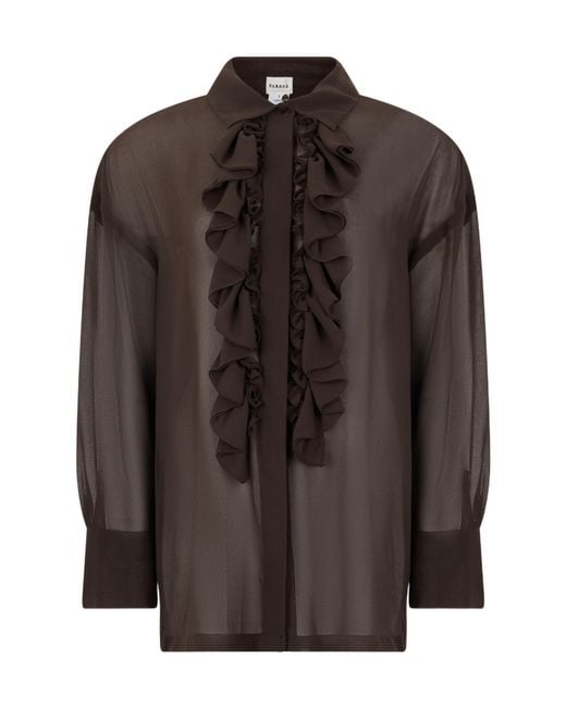 P.A.R.O.S.H. Brown Long-Sleeved Top