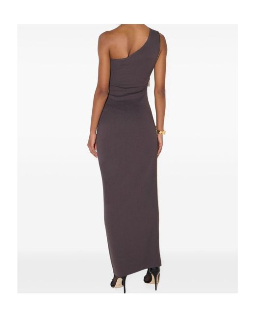 Elisabetta Franchi Purple Carpet Knit Dress With Zip