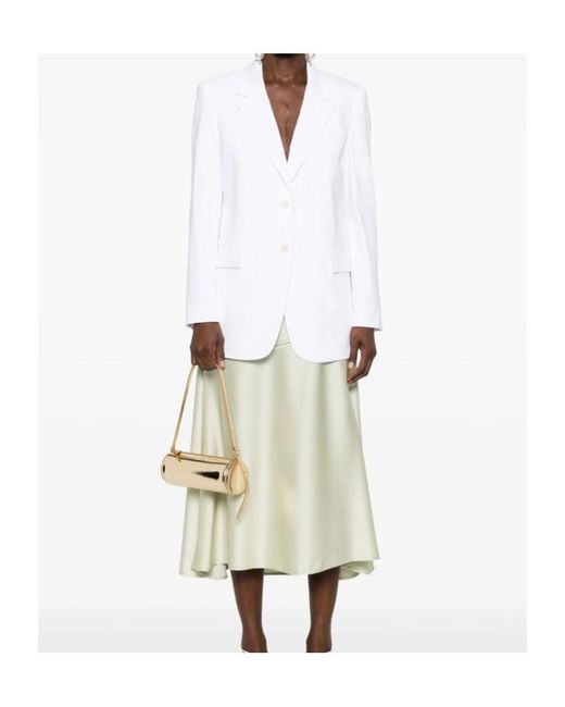 Theory White Single-Breasted Tailored Blazer