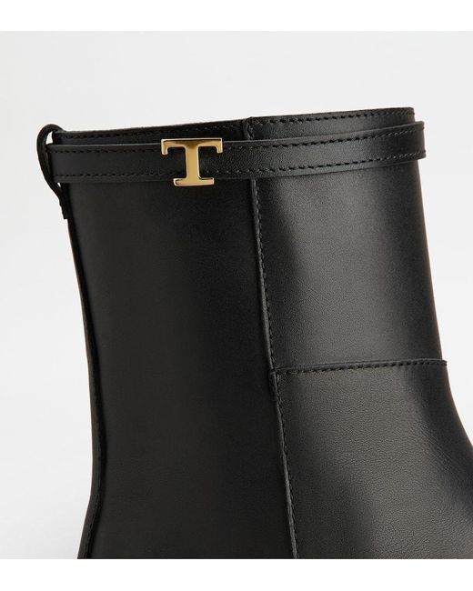 Tod's Black Leather Booties
