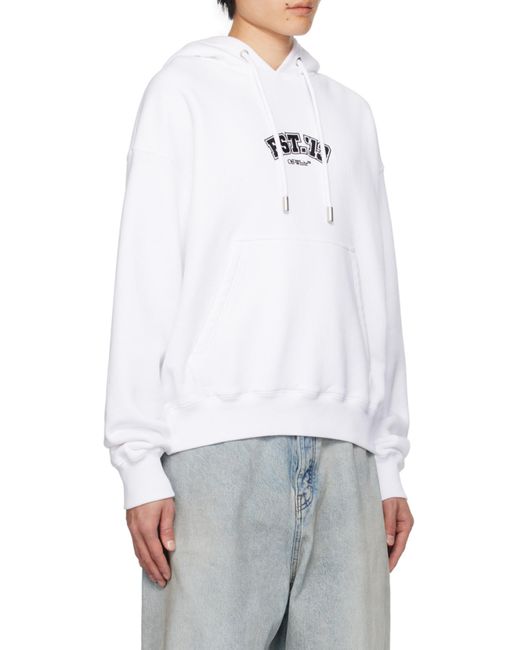 Off-White c/o Virgil Abloh White Logic Skate Cotton Hoodie for men