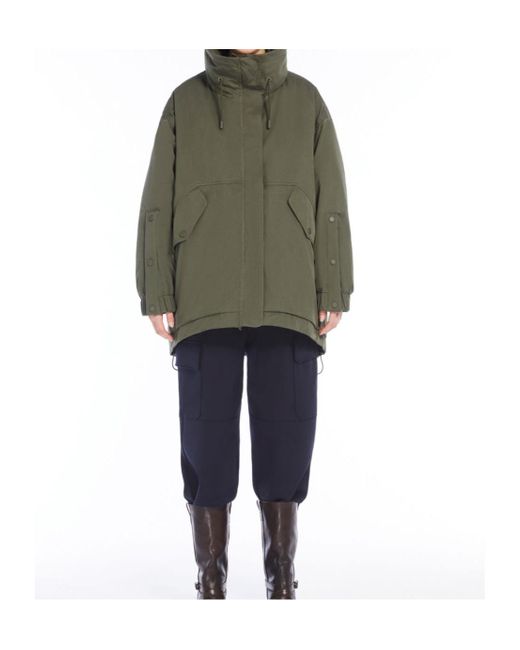 Weekend by Maxmara Green Ozieri High Neck Reversible Coat