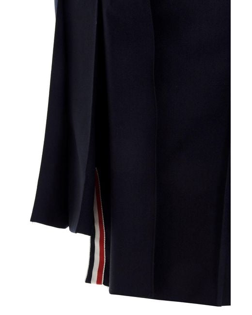 Thom Browne Blue Pleated Mini Skirt