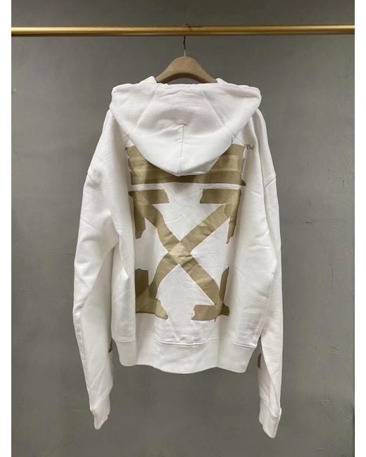 Off-White c/o Virgil Abloh White Tape Arrows Print Hoodie for men