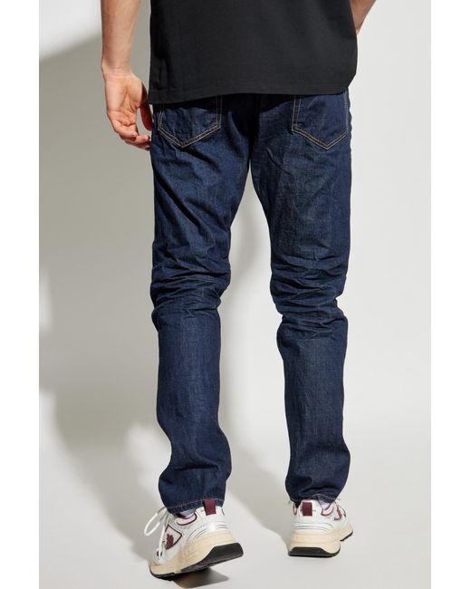DSquared² Blue Logo Patch Slim-Fit Jeans for men