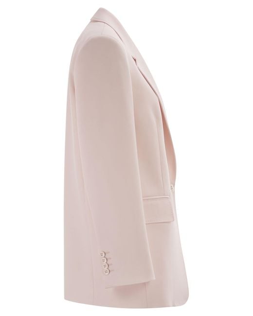 Max Mara Pink Bosco Single-Breasted Blazer