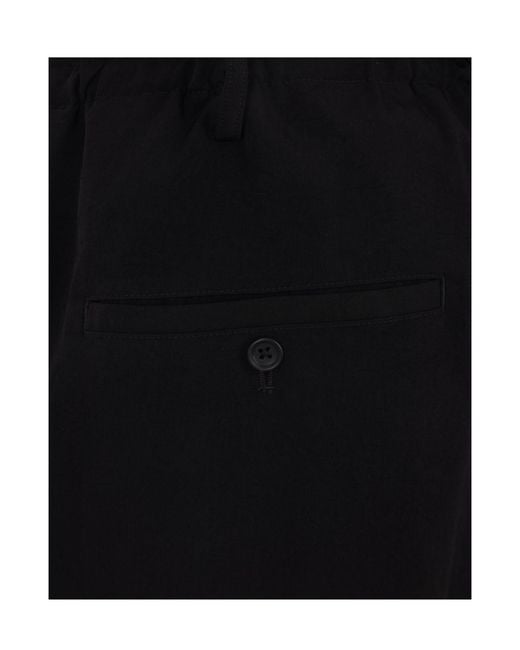 Yohji Yamamoto Black Pleated Trousers for men
