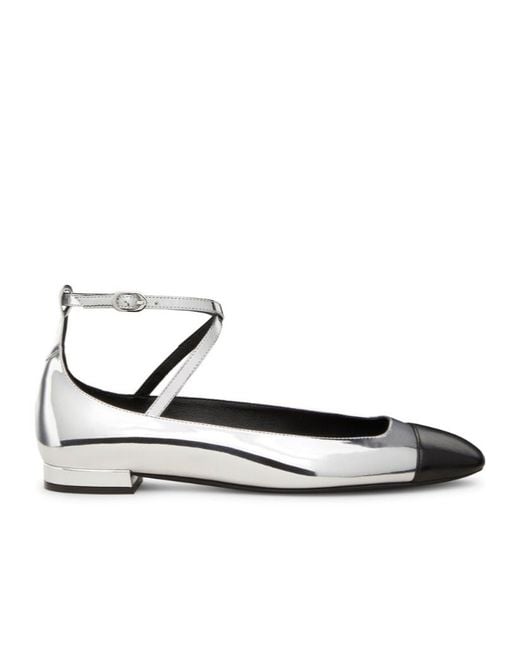 Stuart Weitzman White Leather Ballerina Shoes