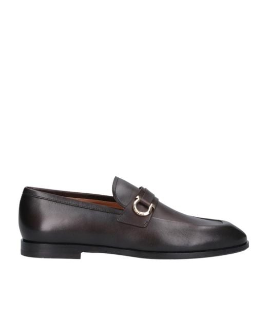 Ferragamo Brown Square Head Loafer Shoes for men