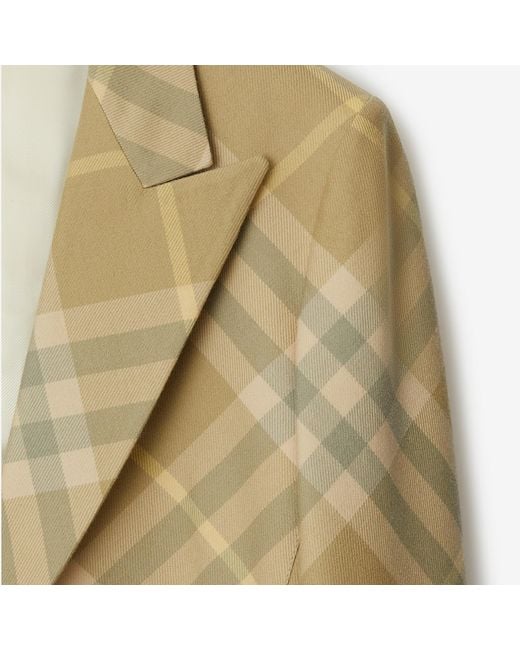 Burberry Natural Checked Tailored Single-Breasted Blazer