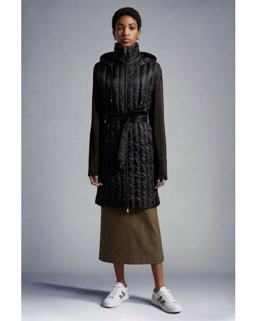 Moncler Black Drava Long Down Gilet
