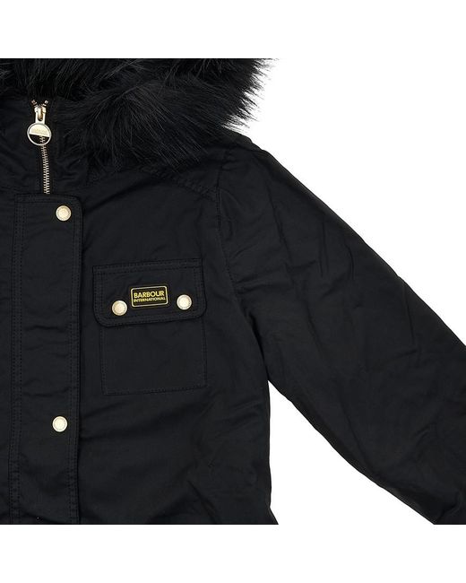 Barbour Black Logo Long-Sleeved Coat