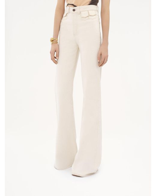 Chloé White Chloé High-Waisted Flared Jeans