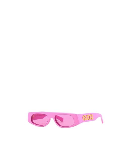 Gucci Pink Eyewear Rectangle Frame Sunglasses