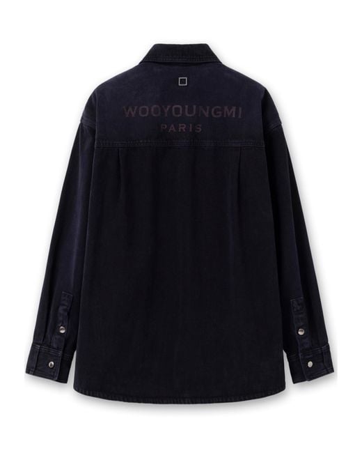 Wooyoungmi Blue Denim Shirt With Back Logo for men