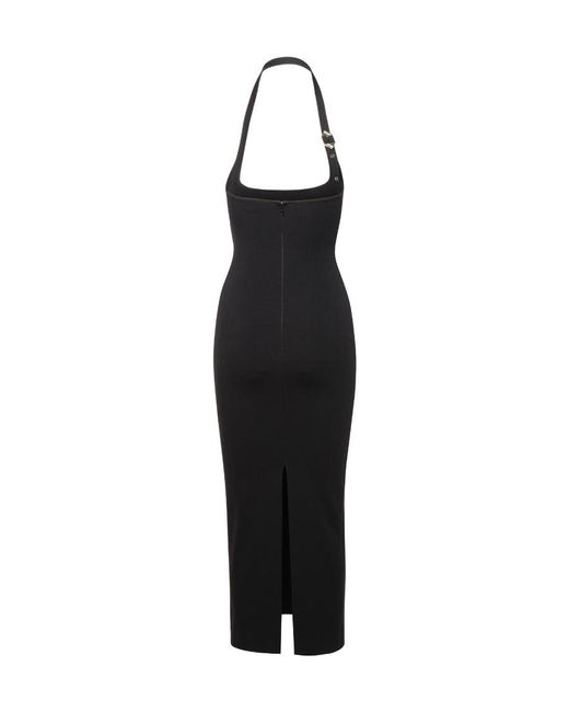 The Attico Black Rayon Blend Midi Dress