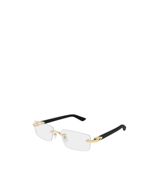 Cartier White Rimless Rectangular Glasses And Frames for men