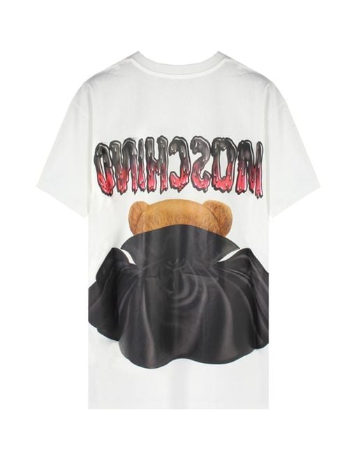 Moschino White Logo Printed Pattern T-Shirt