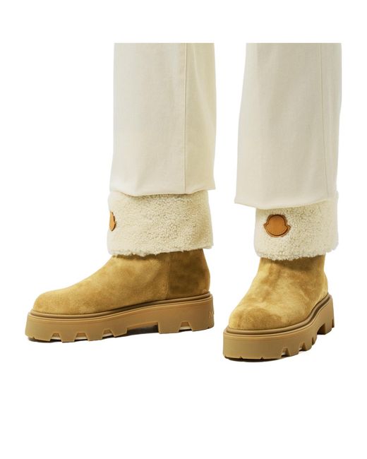 Moncler Natural Solid Color Ankle Boots