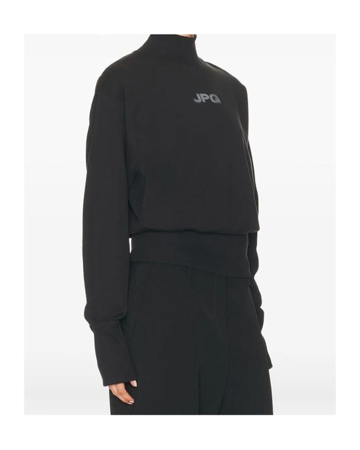 Jean Paul Gaultier Black Mock-Neck Long-Sleeve Sweatshirt