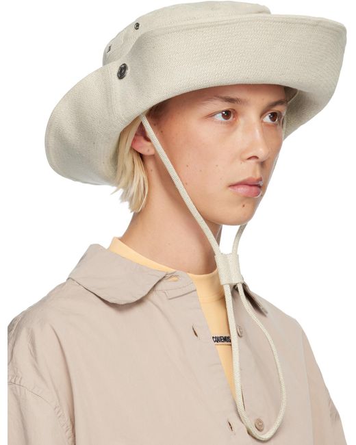 Jacquemus White The De-Nîmes Denim Bucket Hat for men