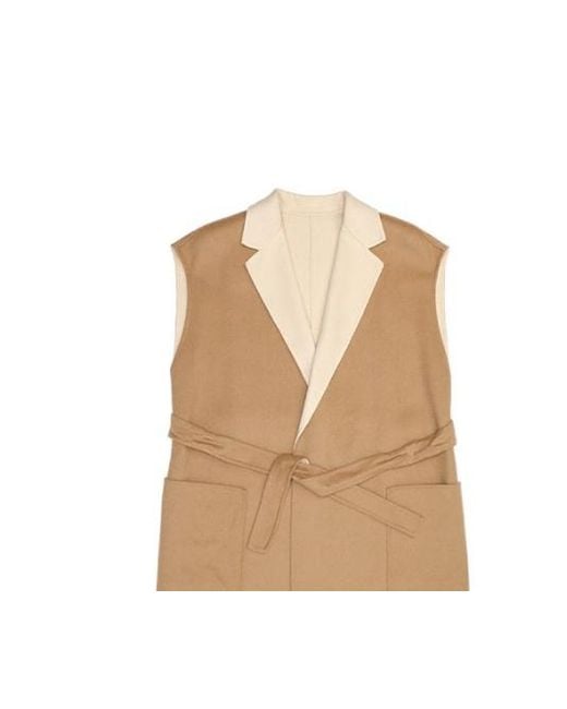 Max Mara Natural Lapel Sleeveless Casual Jacket