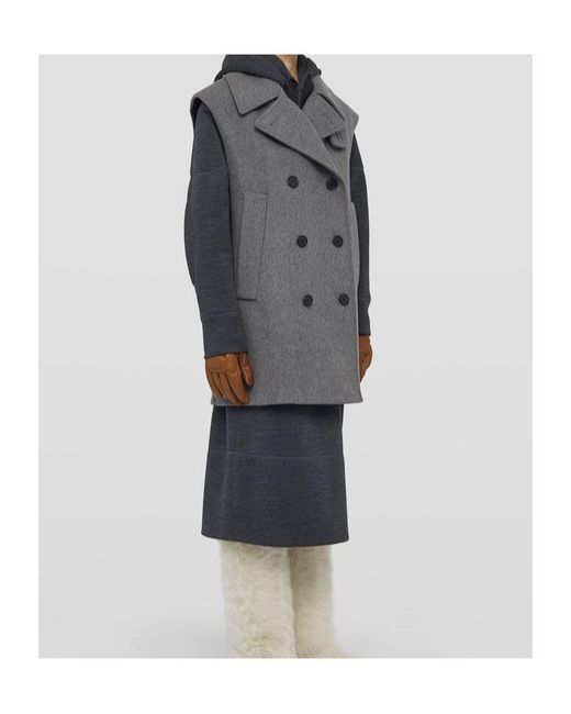 Jil Sander Gray Double-Breasted Vest