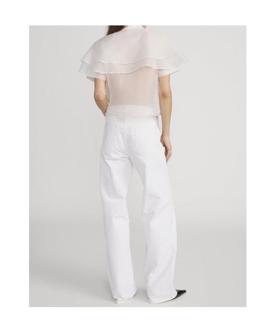 FRAME White Ruffled Shirt