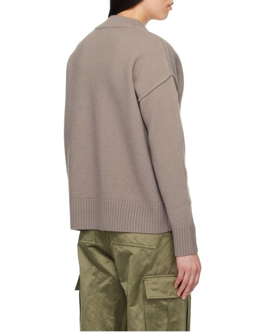 AMI Brown Ami De Coeur Knitted Cardigan for men