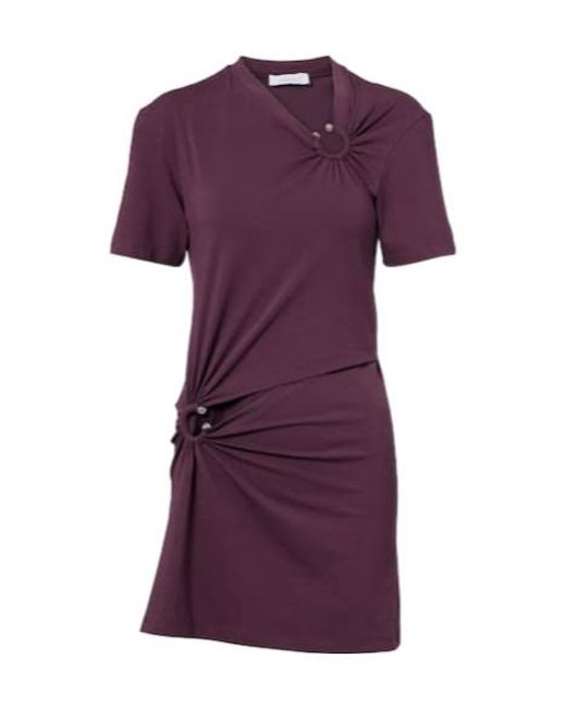 Rabanne Purple Cutout Cotton-Blend Jersey Minidress