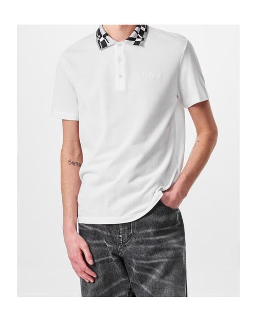 Versace White Short-Sleeved Polo Shirt for men